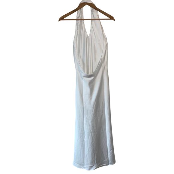 Show Me Your Mumu White Satin Halter Maxi Dress S Bridal Formal Gown USA‎ - Picture 5 of 7